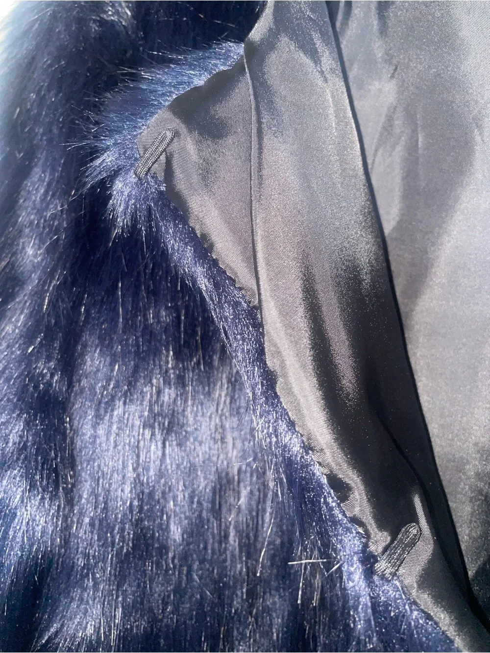 Romeo & Juliet Couture Faux Fur Navy Blue Jacket